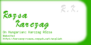 rozsa karczag business card